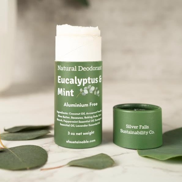 Silver Falls natural deodorant in plastic-free Kraftboard tube
