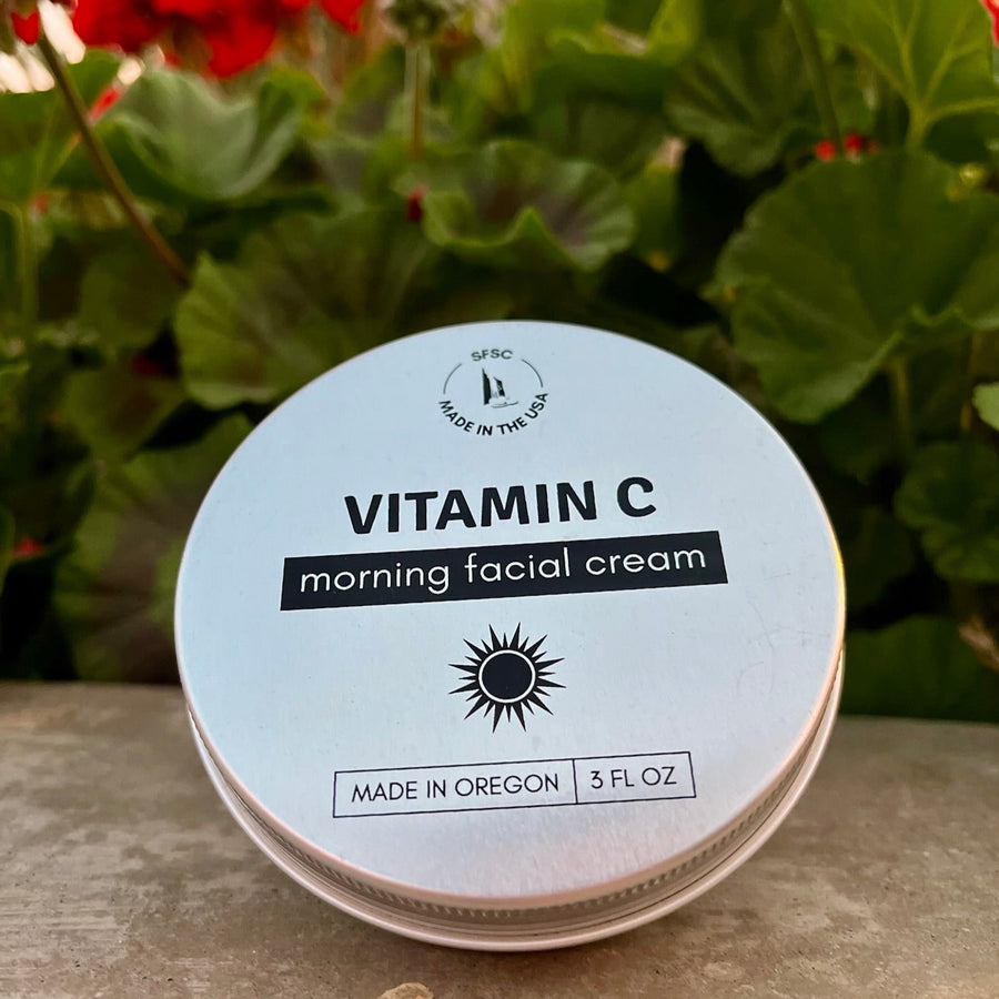 Silver Falls Sustainability Co. Vitamin C Morning Facial Cream in aluminum tin