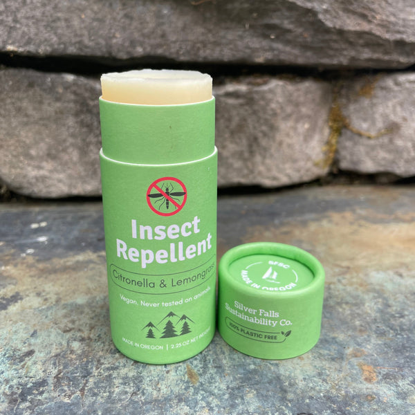 Silver Falls Insect Repellent bar showing smooth balm texture on application