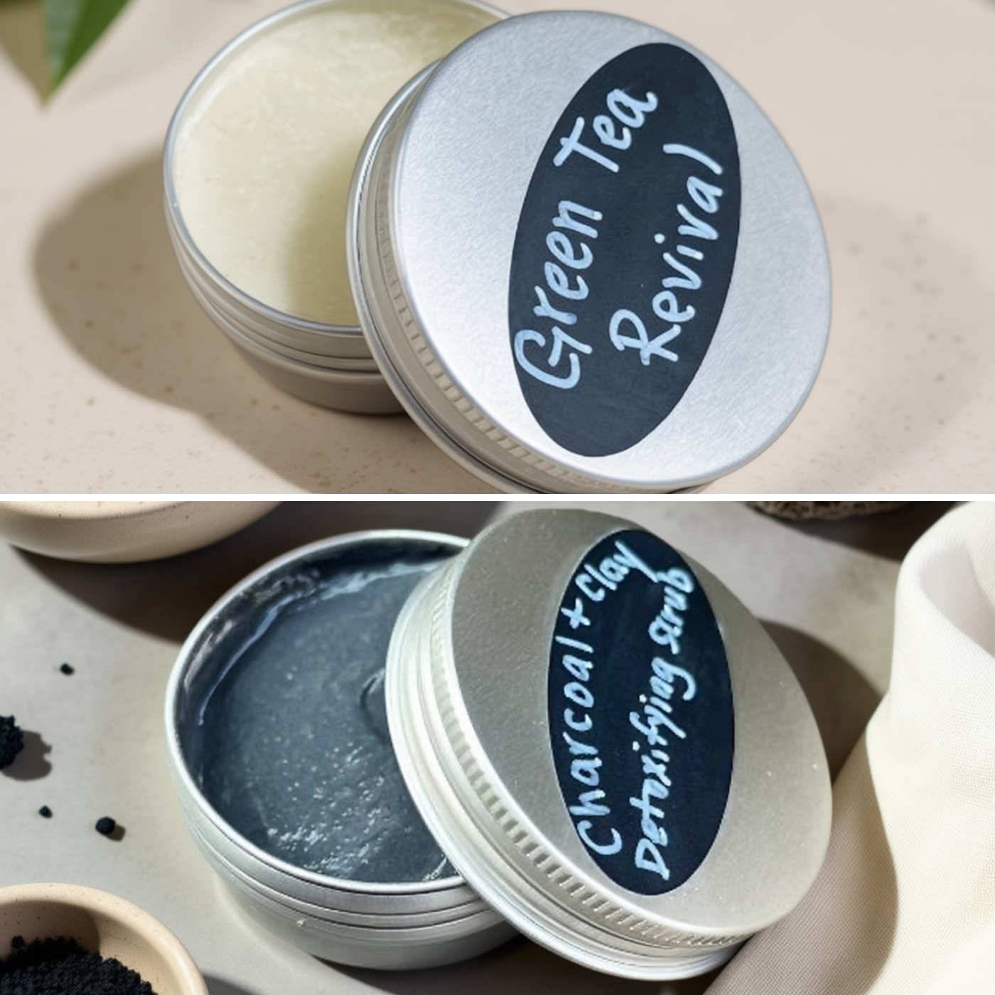 Facial scrub duo free gift: Green Tea Revival + Charcoal and Clay